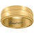 Titanium Yellow Tone Mens Grooved Center Ridged Edge Comfort Fit Wedding Band 8mm Sizes 8 - 13