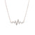 925 Sterling Silver Cubic Zirconia Womens Heart Beat / Life Line Pendant with 16 to 18 In Adjustable Chain