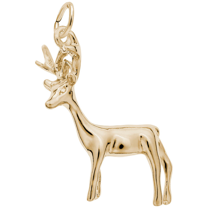Rembrandt Charms Gold Plated Sterling Silver Deer Buck Charm Pendant