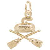 Rembrandt Charms Gold Plated Sterling Silver Curling Charm Pendant