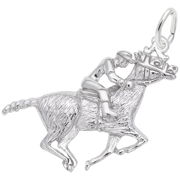 Rembrandt Charms Horse And Rider Charm Pendant Available in Gold or Sterling Silver