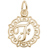 Rembrandt Charms 14K Yellow Gold Initial Letter F Charm Pendant