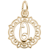Rembrandt Charms Gold Plated Sterling Silver Initial Letter Q Charm Pendant