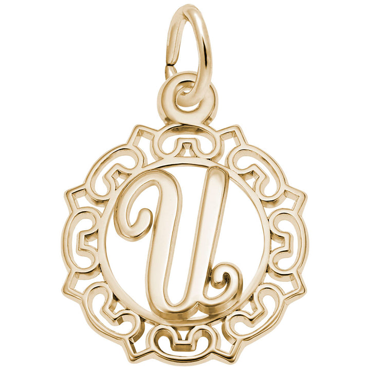 Rembrandt Charms 10K Yellow Gold Initial Letter U Charm Pendant