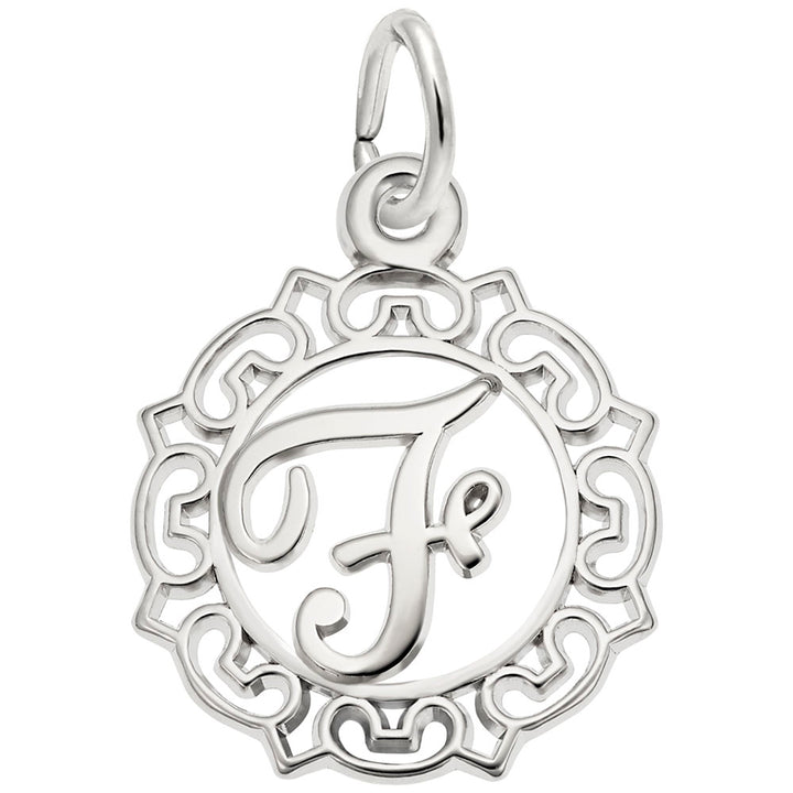 Rembrandt Charms Initial Letter F Charm Pendant Available in Gold or Sterling Silver