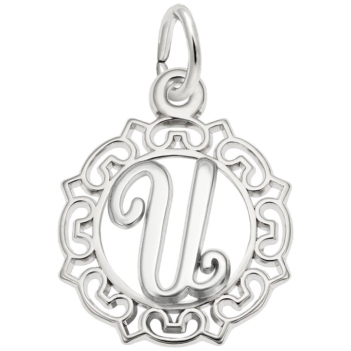 Rembrandt Charms 925 Sterling Silver Initial Letter U Charm Pendant