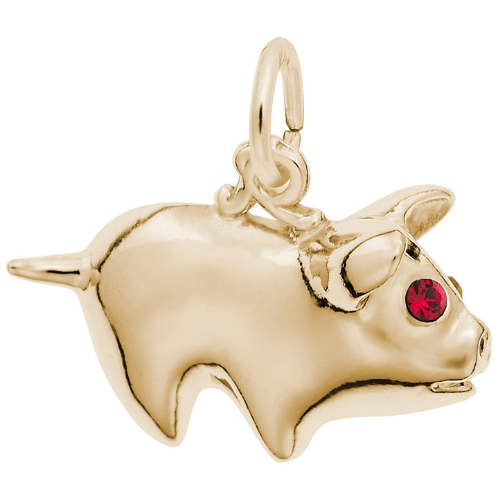 Rembrandt Charms Gold Plated Sterling Silver Piggy Bank Charm Pendant