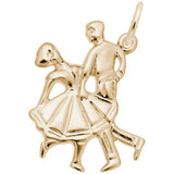 Rembrandt Charms Gold Plated Sterling Silver Square Dancers Charm Pendant