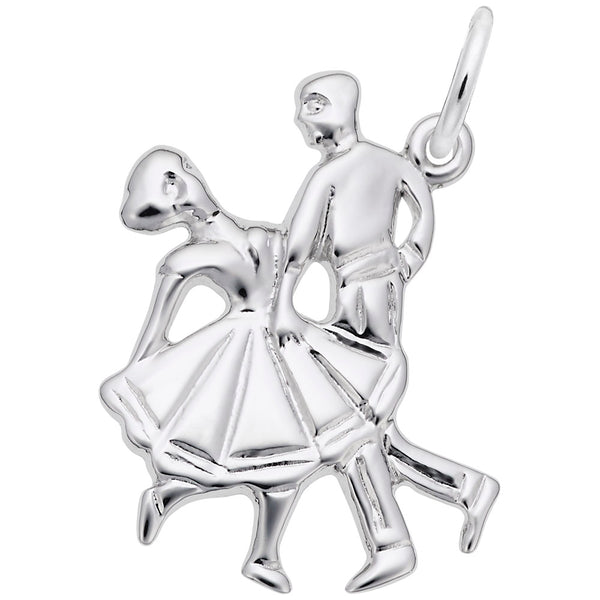 Rembrandt Charms Square Dancers Charm Pendant Available in Gold or Sterling Silver