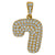 10kt Yellow Gold Mens Women Cubic Zirconia CZ Number 7 Charm Pendant