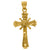 10kt Yellow Gold Unisex Textured Crucifix Cross Religious Charm Pendant