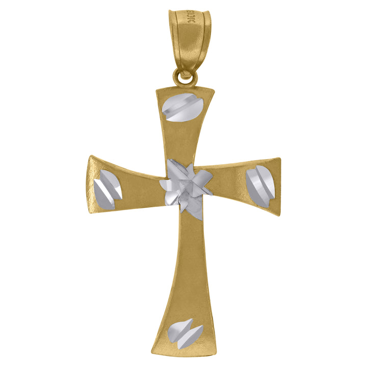 10kt Two-Tone Gold Womens Mens Unisex Cross Religious Fashion Charm Pendant
