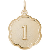 Rembrandt Charms Gold Plated Sterling Silver Numb 1 Charm Pendant