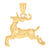10kt Yellow Gold Womens Mens Unisex Deer Ht:26.1mm x W:26.6mm Animal Charm Pendant