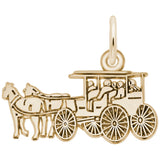 Rembrandt Charms Gold Plated Sterling Silver Horse & Carriage Charm Pendant