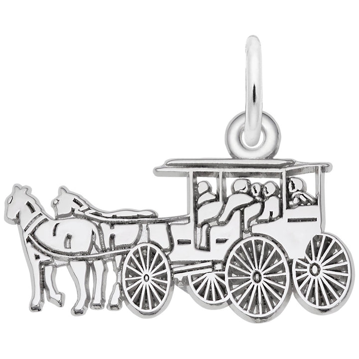 Rembrandt Charms Horse & Carriage Charm Pendant Available in Gold or Sterling Silver