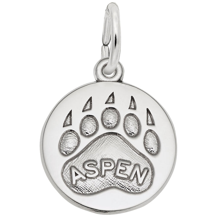 Rembrandt Charms Aspen Bear Paw Print Charm Pendant Available in Gold or Sterling Silver