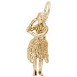 Rembrandt Charms Gold Plated Sterling Silver Hula Dancer Charm Pendant