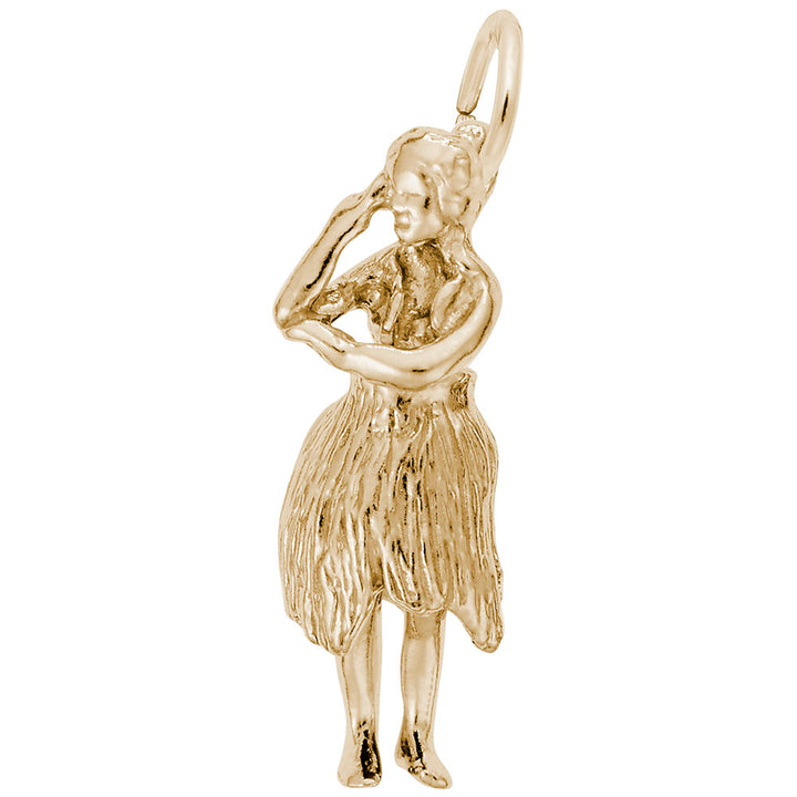 Rembrandt Charms Gold Plated Sterling Silver Hula Dancer Charm Pendant