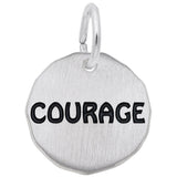 Rembrandt Charms 14K White Gold Courage Charm Tag Charm Pendant
