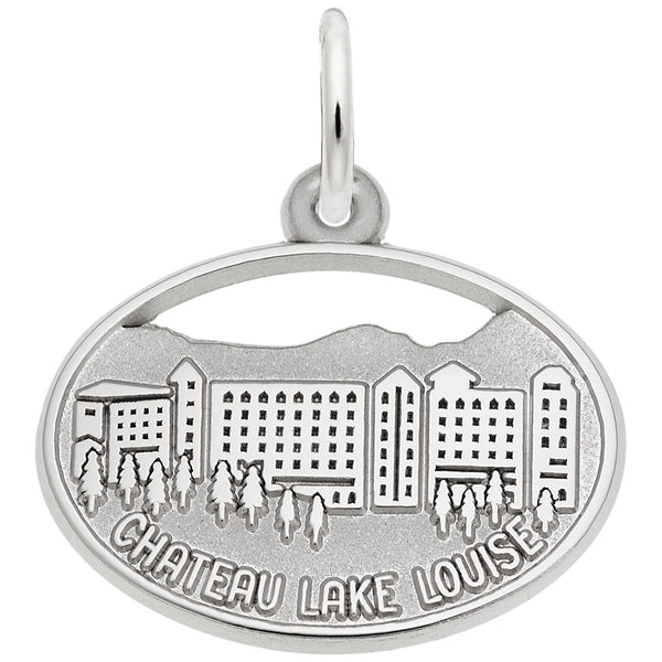 Rembrandt Charms Chateau Lake Louise Charm Pendant Available in Gold or Sterling Silver