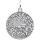 Rembrandt Charms 925 Sterling Silver Cherry Blossom Scene Charm Pendant