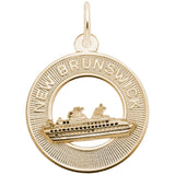 Rembrandt Charms Gold Plated Sterling Silver New Brunswick Cruise Ship Charm Pendant