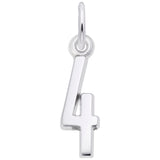 Rembrandt Charms Number 4 Charm Pendant Available in Gold or Sterling Silver