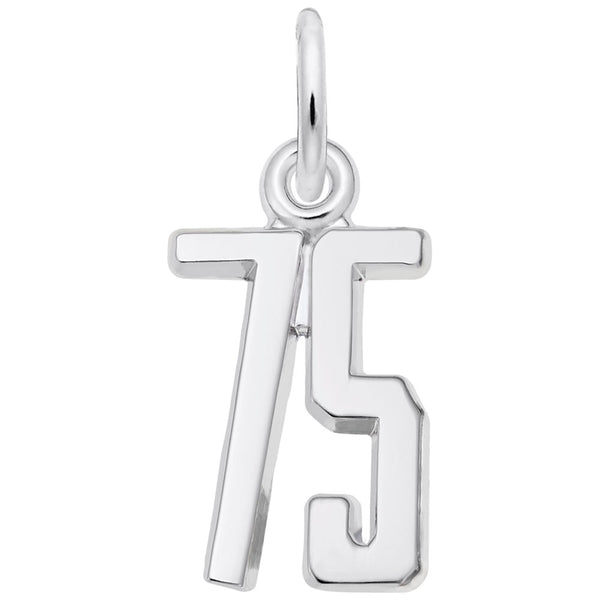 Rembrandt Charms Number 75 Charm Pendant Available in Gold or Sterling Silver