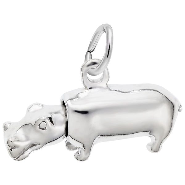Rembrandt Charms Hippo Charm Pendant Available in Gold or Sterling Silver