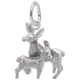 Rembrandt Charms 925 Sterling Silver Deer Doe & Fawn Charm Pendant