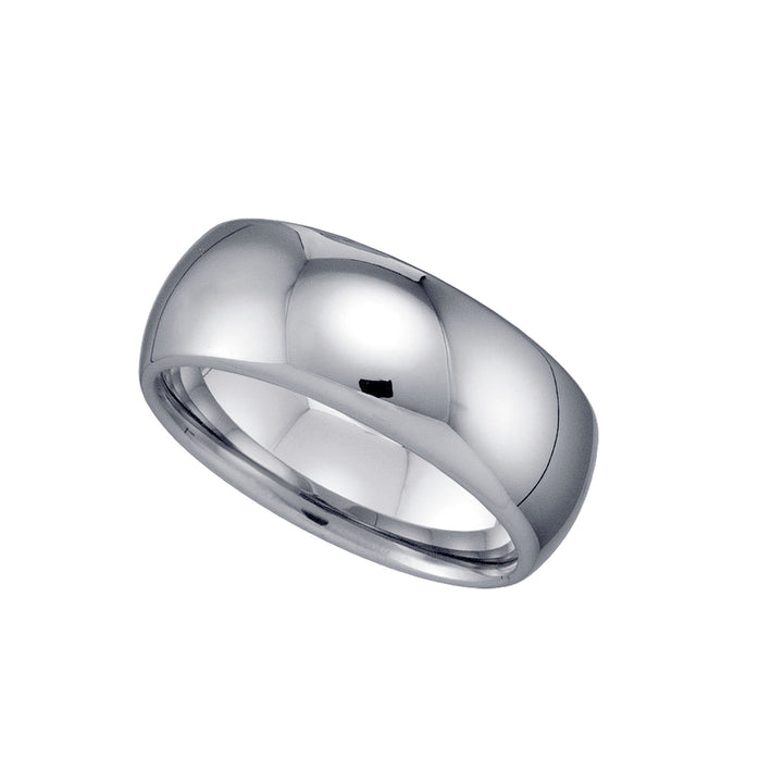 Tungsten Plain Dome Comfort-fit 8mm Size-12 Mens Wedding Band