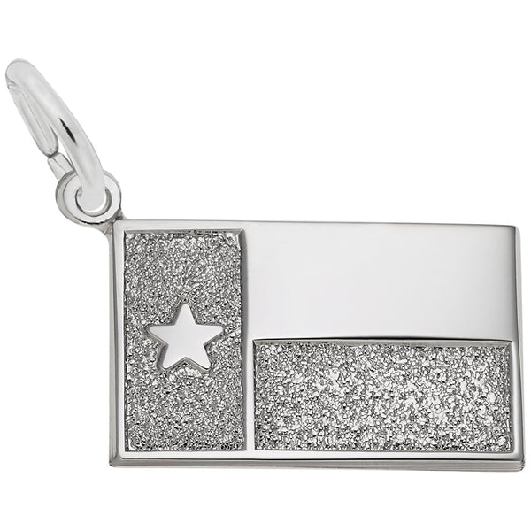 Rembrandt Charms Texas Flag Charm Pendant Available in Gold or Sterling Silver