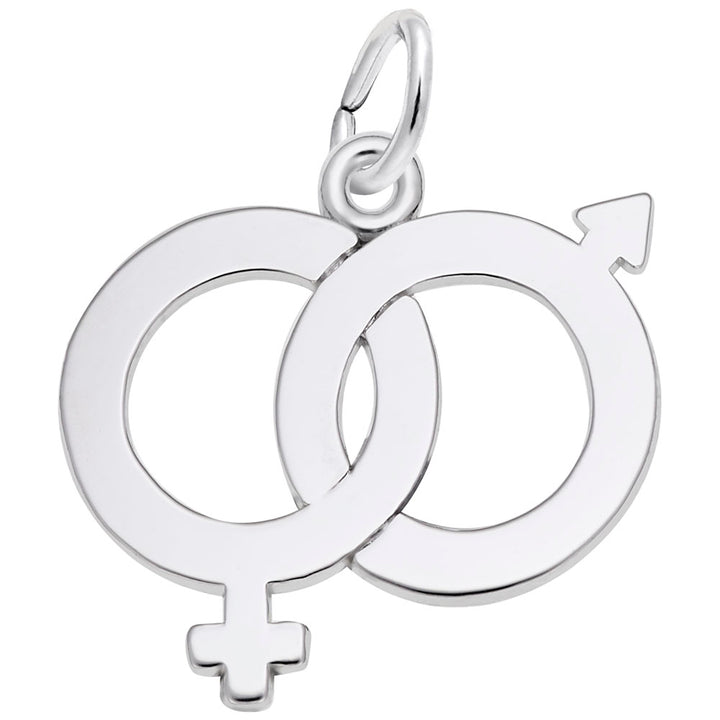 Rembrandt Charms Male & Female Symbol Charm Pendant Available in Gold or Sterling Silver