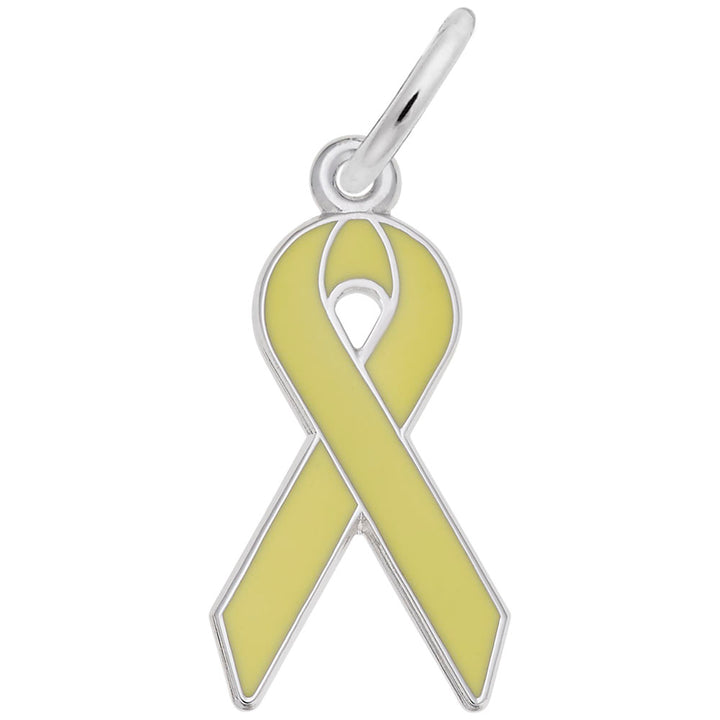 Rembrandt Charms 925 Sterling Silver Yellow Ribbon Charm Pendant