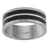 Tungsten Flat Silver-tone Mens Double Black Lines Mens Wedding Band Comfort-fit 8mm Sizes 7 - 14