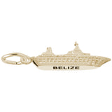 Rembrandt Charms Gold Plated Sterling Silver Belize Cruise Ship 3D Charm Pendant