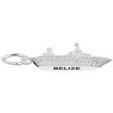 Rembrandt Charms Belize Cruise Ship 3D Charm Pendant Available in Gold or Sterling Silver