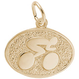Rembrandt Charms Gold Plated Sterling Silver Cyclist Charm Pendant