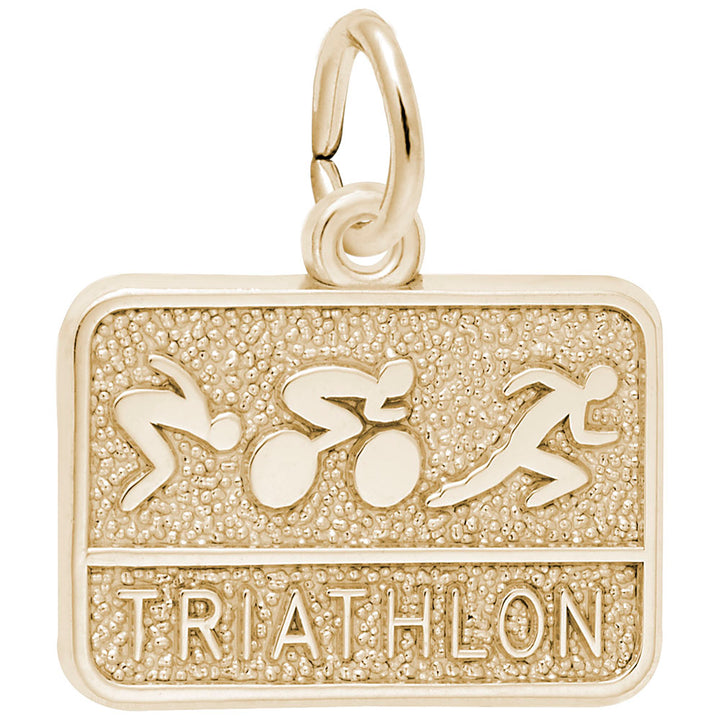 Rembrandt Charms Gold Plated Sterling Silver Triathlon Charm Pendant