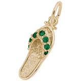 Rembrandt Charms 14K Yellow Gold Sandal - Emerald Green Charm Pendant