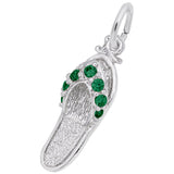 Rembrandt Charms 925 Sterling Silver Sandal - Emerald Green Charm Pendant