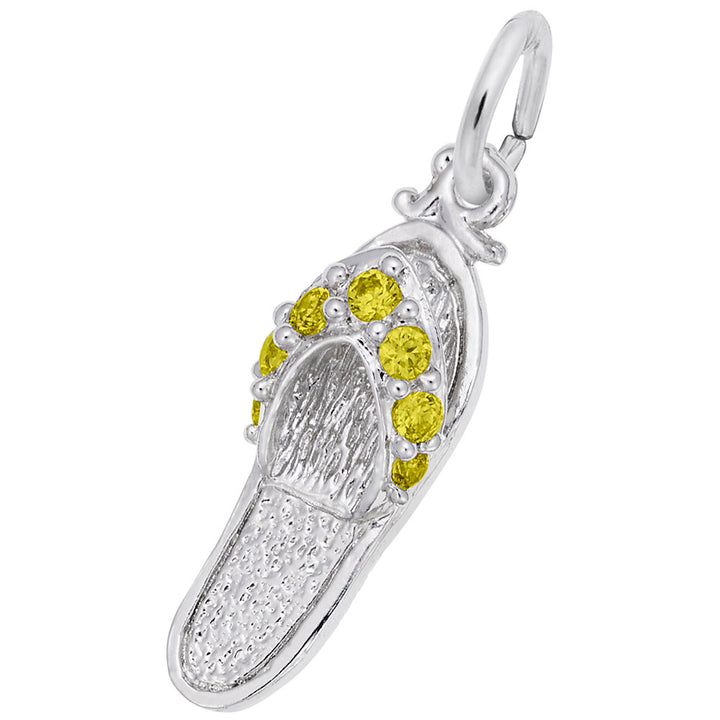 Rembrandt Charms Sandal - Topaz Yellow Charm Pendant Available in Gold or Sterling Silver