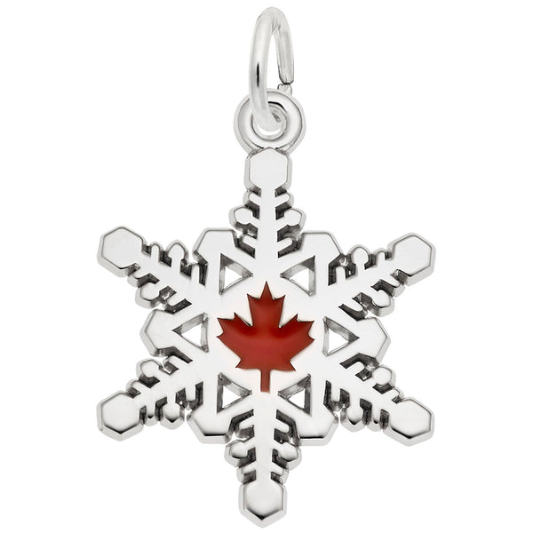 Rembrandt Charms Canadian Snow Flake Charm Pendant Available in Gold or Sterling Silver