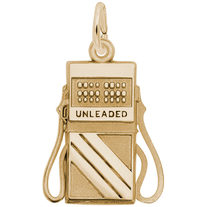 Rembrandt Charms Gold Plated Sterling Silver Gas Pump Charm Pendant