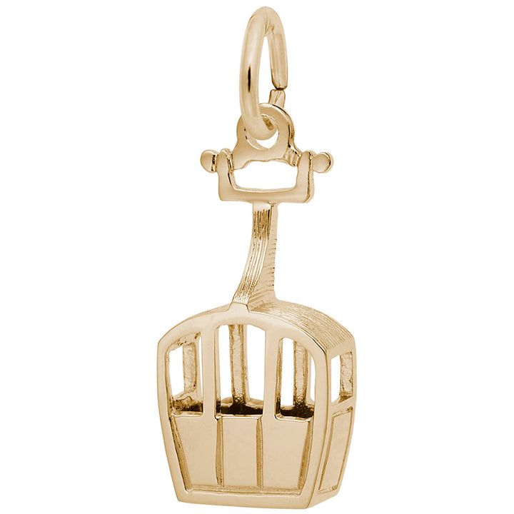 Rembrandt Charms Gold Plated Sterling Silver Skiing Gondola Charm Pendant