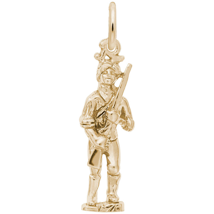 Rembrandt Charms Gold Plated Sterling Silver Minute Man Charm Pendant