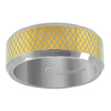 Tungsten Two-tone Knurled Mens Comfort-fit 8mm Size-13 Wedding Anniversary Band