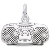 Rembrandt Charms Boom Box Charm Pendant Available in Gold or Sterling Silver