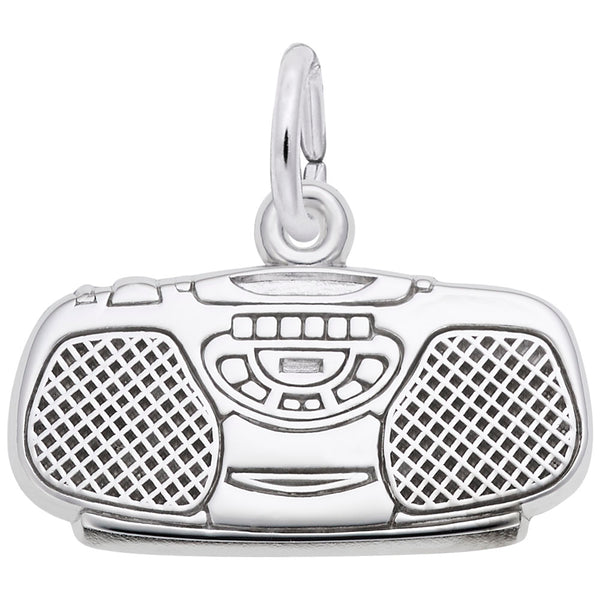 Rembrandt Charms Boom Box Charm Pendant Available in Gold or Sterling Silver